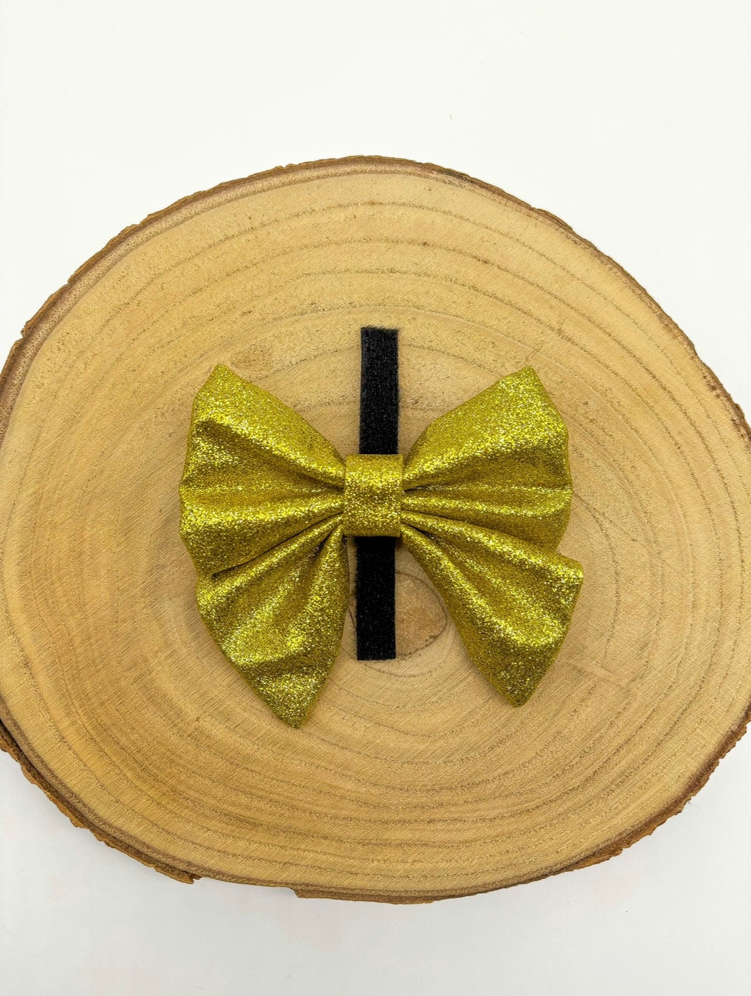 Gold Glitter Christmas Sailor Bow