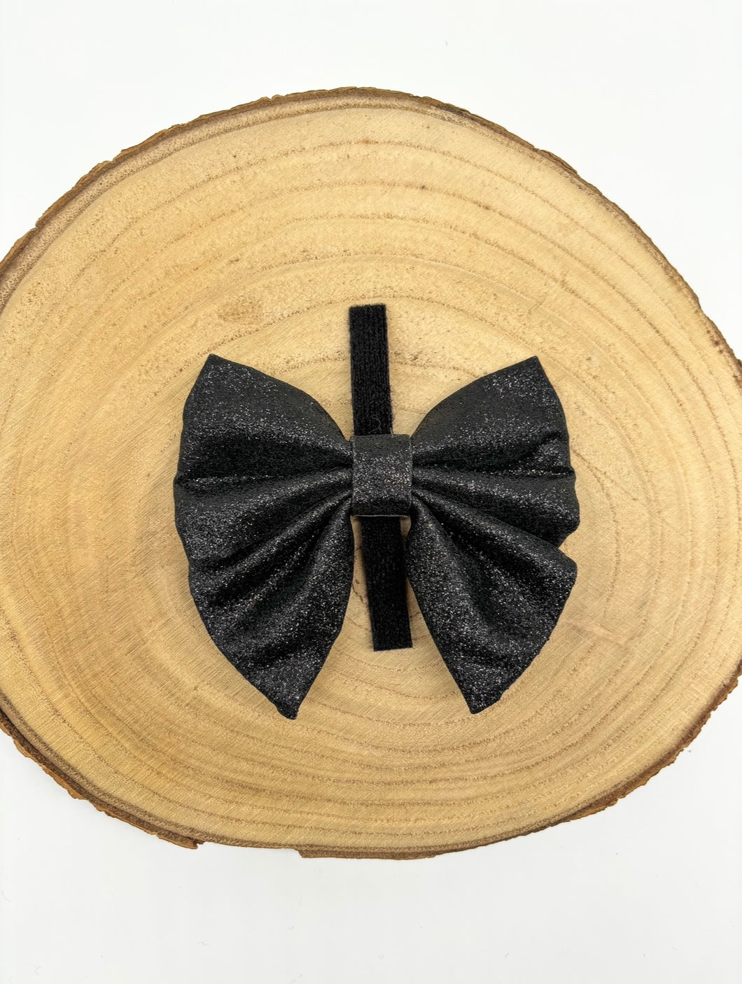 Black Glitter Christmas Sailor Bow